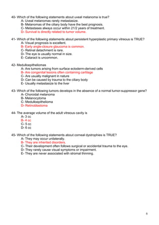 Bcsc Question 45 Multiple Choice Questions (MCQS) - introcular tumors-bcsc04.doc