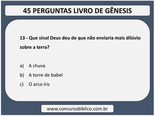 16 PERGUNTAS E RESPOSTAS BÍBLICAS) (Livro de Gênesis - QUIZ BÍBLICO INFANTIL#5  