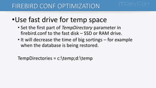 45 ways to speed up firebird database | PDF