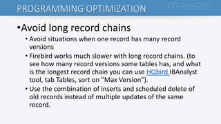 45 ways to speed up firebird database | PDF