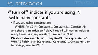 45 ways to speed up firebird database | PDF
