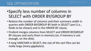 45 ways to speed up firebird database | PDF