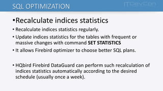 45 ways to speed up firebird database | PDF