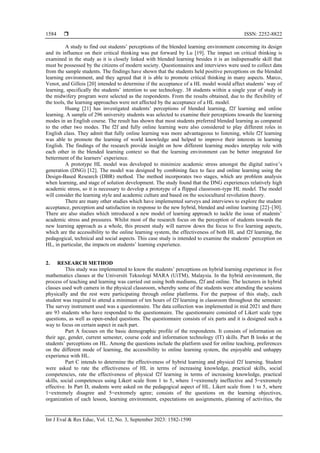 Assessing student perceptions on hybrid learning | PDF