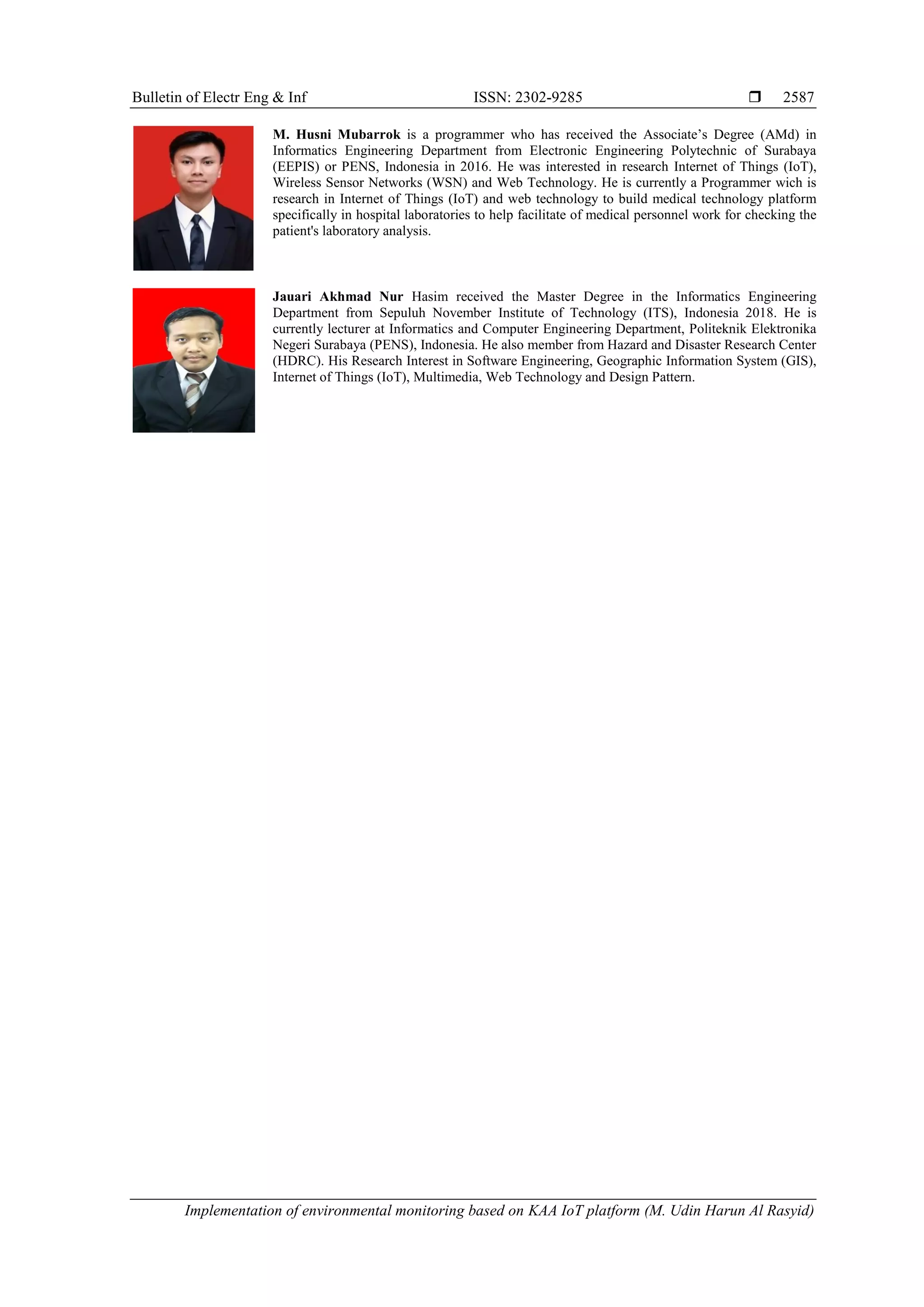 Implementation of environmental monitoring based on KAA IoT platform | PDF