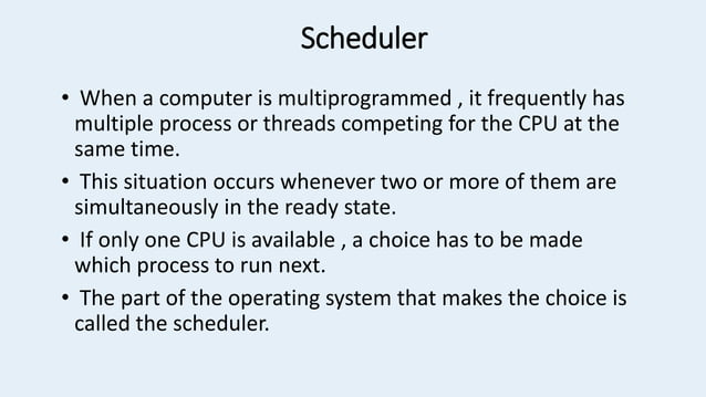 Scheduling Definition, objectives and types | PPT | Free Download