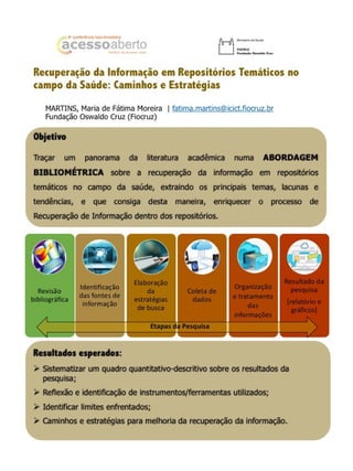 Recuperação da informação em repositórios temáticos no campo da saúde: caminhos e estratégias - CONFOA 2014