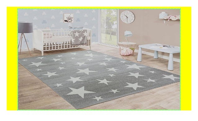 Paco Home Moderner Kurzflor Kinderteppich Sternendesign Kinderzimmer