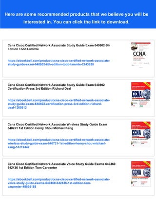 Ccna Cisco Certified Network Associate Study Guide Exam 640801 1st ...