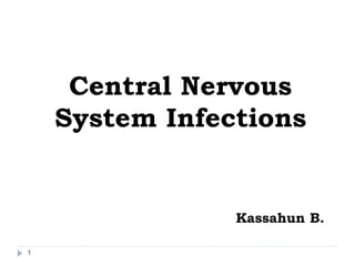 1
Central Nervous
System Infections
Kassahun B.
 