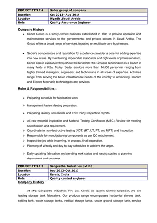 Roles and responsibilities of qa qc engineer mechanical