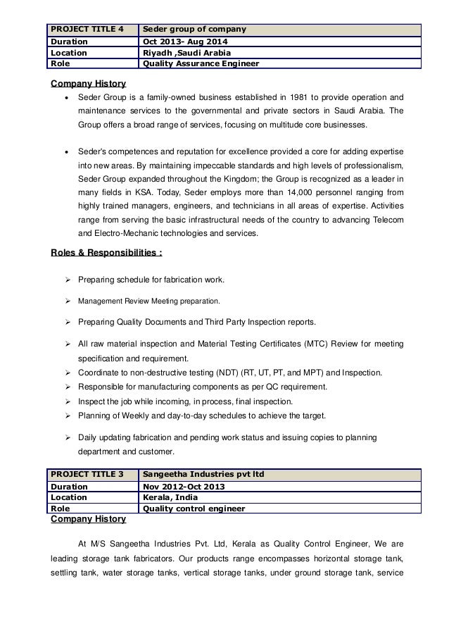 Mechanical Engineer QAQC