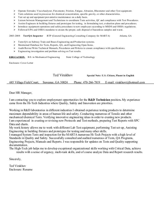 base lab tech resume