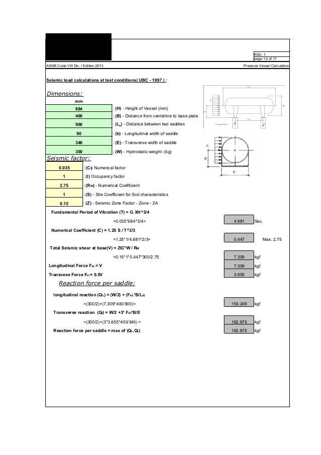pressure calculation asme test Sample pressure calculation asme test Sample