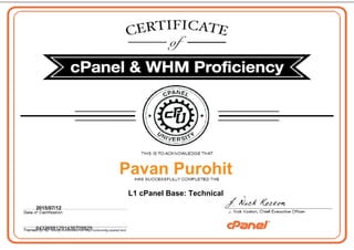Pavan Purohit
L1 cPanel Base: Technical
2015/07/12
64326881291436709829
Powered by TCPDF (www.tcpdf.org)
 