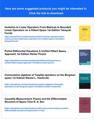 Structure of Hilbert Space Operators 1st Edition Chunlan Jiang | PDF