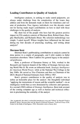Psychology Of Intelligence Analysis 1st Richards J Heuer | PDF