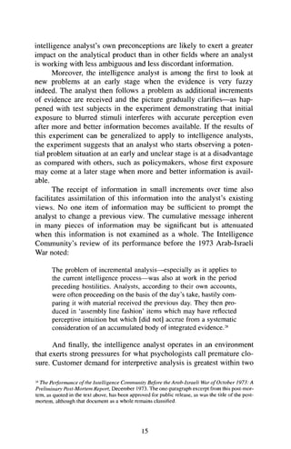 Sufficent Intelligence Psychology Of Intelligence Analysis 1st Richards J Heuer | PDF