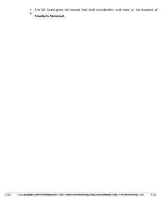 1-23
Copyright © 2010 John Wiley & Sons, Inc. Kieso, Intermediate Accounting, 13/e, Solutions Manual (For Instructor Use Only)
1-23 Copyright © 2010 John Wiley & Sons, Inc. Kieso, Intermediate Accounting, 13/e, Solutions Manual (For Instructor Use Only)
• The full Board gives the revised final draft consideration and votes on the issuance of
a
Standards Statement.
 