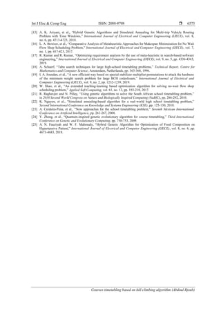 Courses timetabling based on hill climbing algorithm | PDF