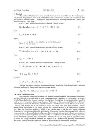 Courses timetabling based on hill climbing algorithm | PDF