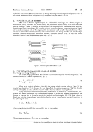 Review on Exergy and Energy Analysis of Solar Air Heater | PDF