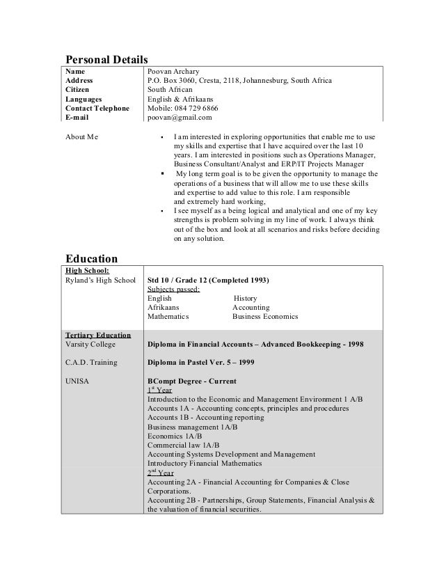 Poovan Cv Update - 