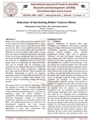 Behaviour of Interlocking Hollow Concrete Blocks | PDF