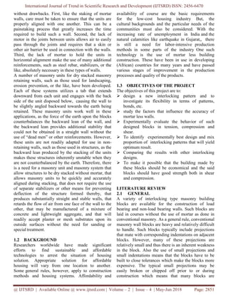 Behaviour of Interlocking Hollow Concrete Blocks | PDF