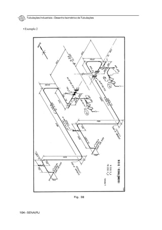 Tubulações Industriais – Desenho Isométrico de Tubulações
104 - SENAI/RJ
• Exemplo 2
Fig. 38
 