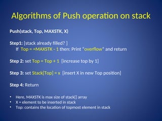 Stack ADT is a type of abstract data type | PPT