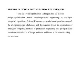 Recent Advances In Engineering Design And Optimization | PPTX