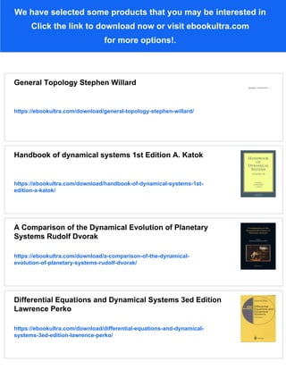 The General Topology of Dynamical Systems Ethan Akin | PDF