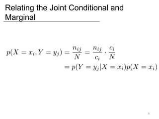 Relating the Joint Conditional and
Marginal
9
 