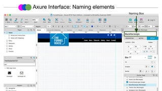 Axure Interface: Naming elements
Naming Box
 