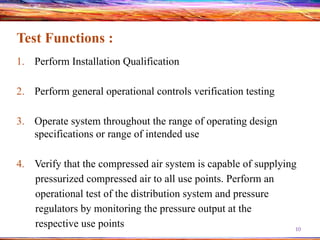 Validation of compressed air and nitrogen | PPTX