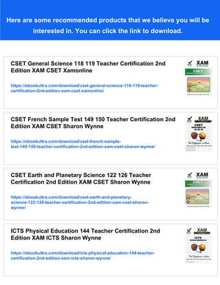 CSET Physical Education 129 130 131 Teacher Certification 2nd Edition ...