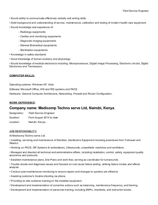 erick official resume rtf field service engineer modern resume