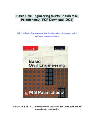 Basic Civil Engineering fourth Edition M.S. Palanichamy | PDF