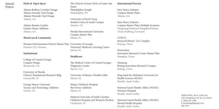 ZHEN FENG, RLA, LEED AP
1934 Windemere Dr Ne, GA 30324
C (404) 625-4366
E zhenfengatl@gmail.com
July 2015
International Practice
Sany Heavy Industry
Campus Master Plans
Atlanta, GA
	
Sany Heavy Industry
Campus Master Plans Multiple locations
Ningxiang/Nankou/Changshu/Huzhou,
China; Bedburg, Germany
COFCO
Research/Mixed -Use Complex
Beijing, China	
PetroChina		
Innovation Research Center Master Plan
Shanghai, China
Huaneng
Beijing Innovation Research Campus
Beijing, China	
King Saud bin Abdulaziz University for
Health Sciences (KSAU)
Riyadh, Saudi Arabia
National Guard Health Affairs (NGHA)
Women’s Hospital
Riyadh, Saudi Arabia
National Guard Health Affairs (NGHA)
Mental Health Hospital
Riyadh, Saudi Arabia
Selected
Projects
Parks & Open Space
Atlanta Beltline Corridor Design		
Atlanta Eastside Trail Design
Atlanta Westside Trail Design
Atlanta, GA
	
Atlanta Botanic Garden
Garden House Addition	
Atlanta, GA	
Mixed-use & Community	
Panama Entertainment District Master Plan
Panama City, Panama
Institutional
College of Coastal Georgia 			
Campus Design
Brunswick, GA
						
University of Florida			
Clinical Translational Research Bldg
Gainesville, FL	
George Mason University		
Science and Technology Addition
Fairfax, VA	
The Church of Jesus Christ of Latter-day
Saints
Philadelphia Temple
Philadelphia, PA
University of North Texas		
Student Union & South Campus
Denton, TX	
Florida International University		
Campus Master Plan
Miami, FL	
University of Georgia
Veterinary Medicine Learning Center
Miami, FL
Healthcare
The Medical Center of Central Georgia
Diagnostic Center	
Macon, GA
University of Miami, Uhealth Gable
Miami, FL
Miami Children’s Hospital
Bed Tower Addition
Miami, FL
Medical University of South Carolina
Children’s Hospital and Women’s Pavilion
Charleston, SC
 