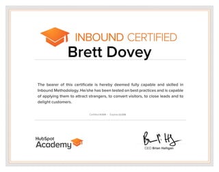 Inbound Certification