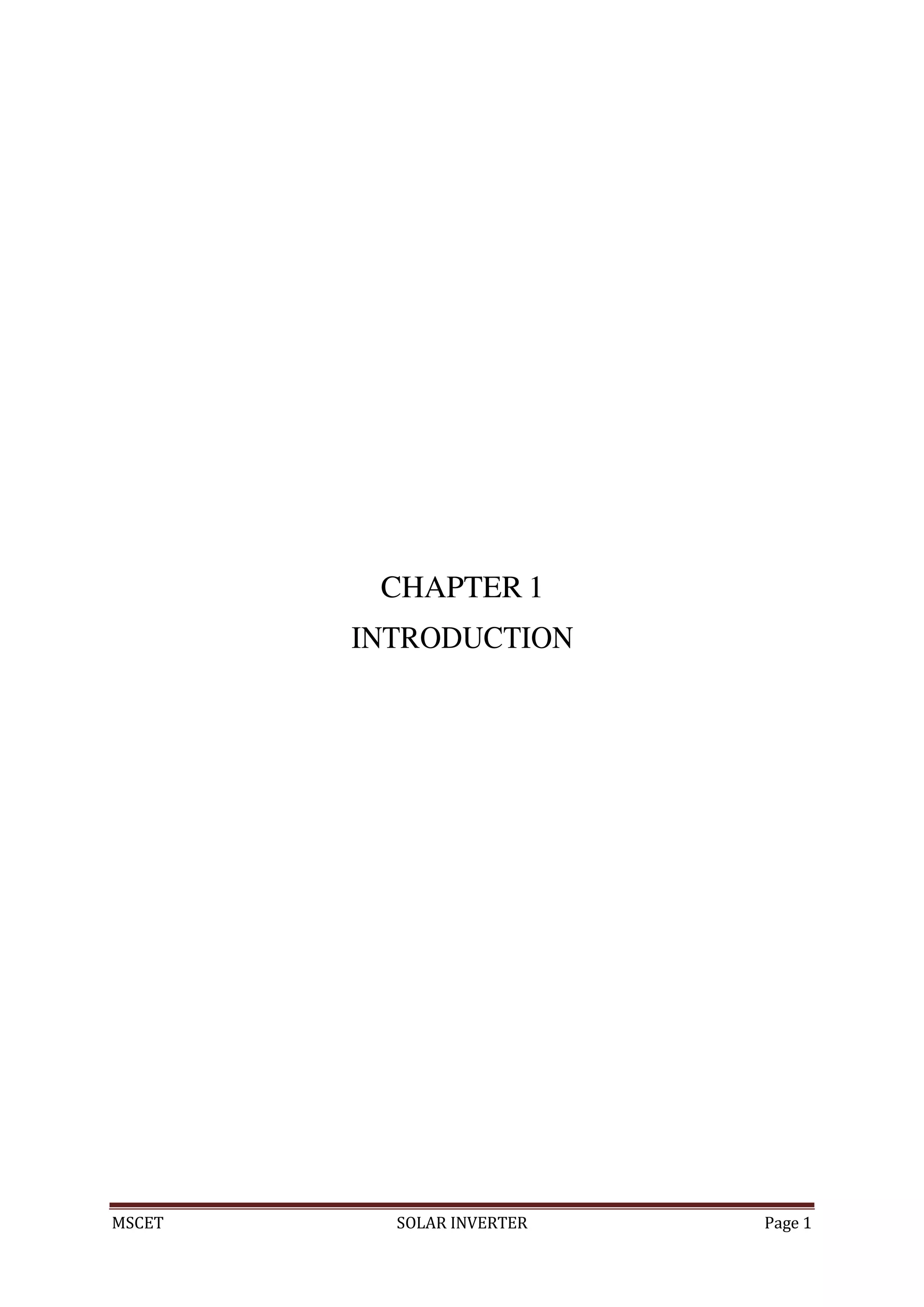 MSCET SOLAR INVERTER Page 1
CHAPTER 1
INTRODUCTION
 