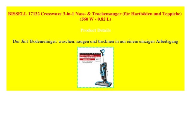Bissell 17132 Crosswave 3 In 1 Nass Trockensauger Fur Hartboden
