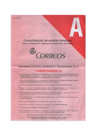 EXAMEN DE CORREOS 2004