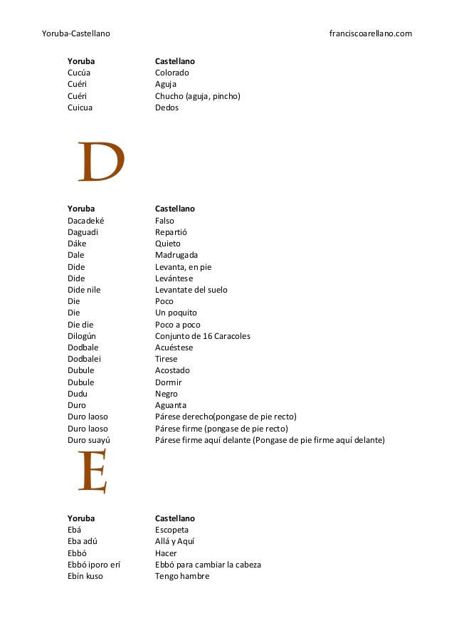 467 Diccionario Espanol Yoruba