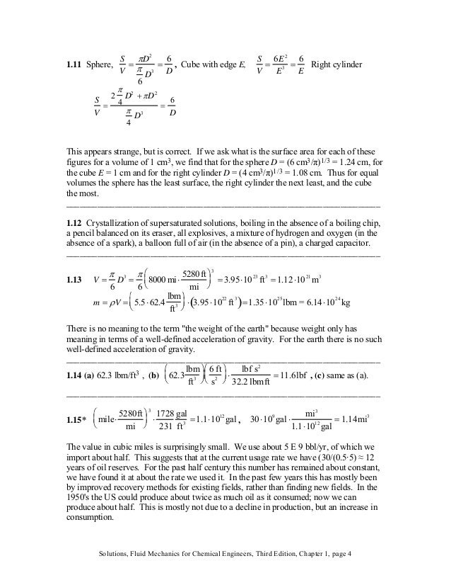 fluid mechanics for chemical engineers solution manual
