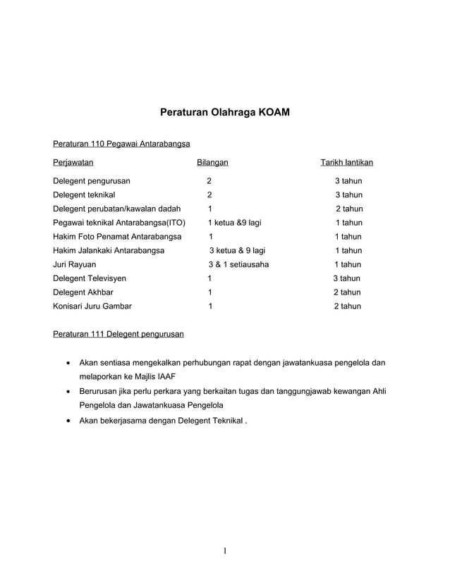 Peraturan Olahraga KOAM PDF