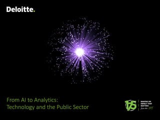 From AI to Analytics:
Technology and the Public Sector
 
