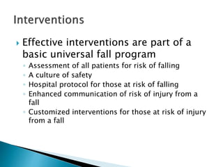 Preventing Patient Falls in Acute Care Hospitals | PPTX