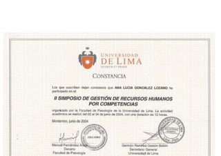 II Simposio Gestiòn de RRHH - Universidad de Lima